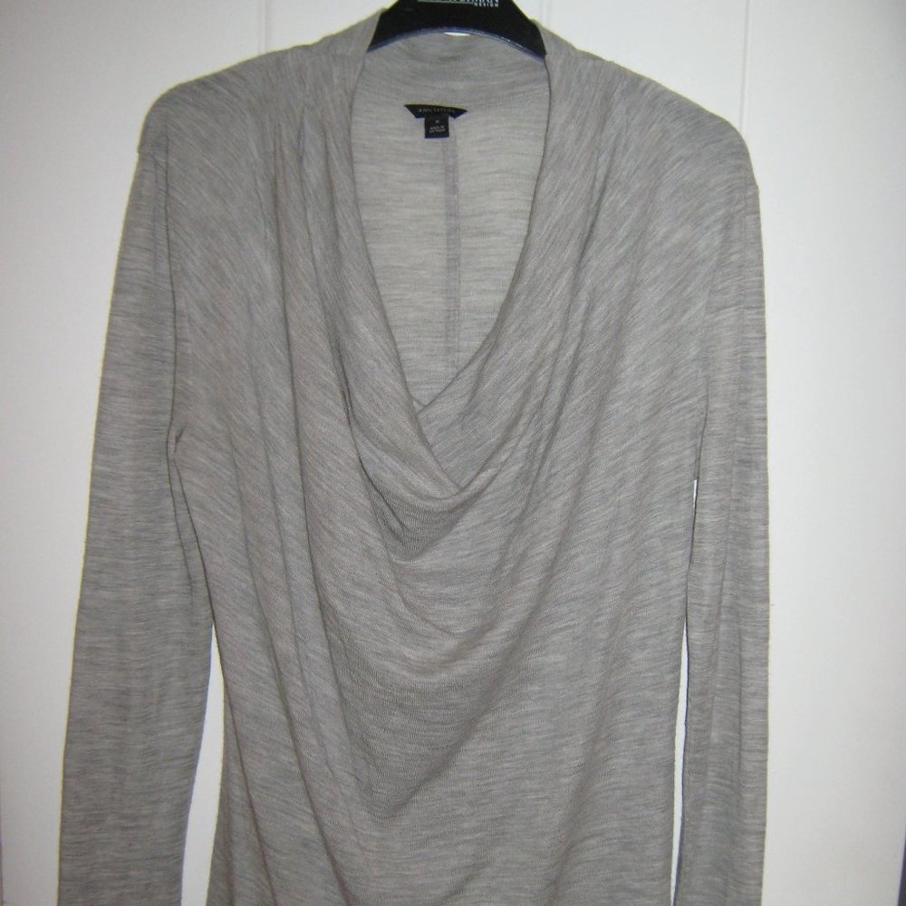Sheer Grey Ann Taylor Cowl Neck Sweater